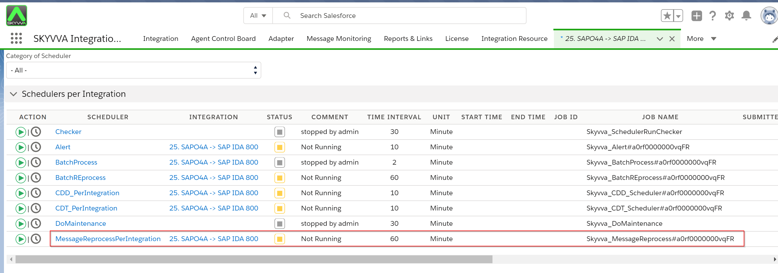 SKYVVA reprocessing scheduler